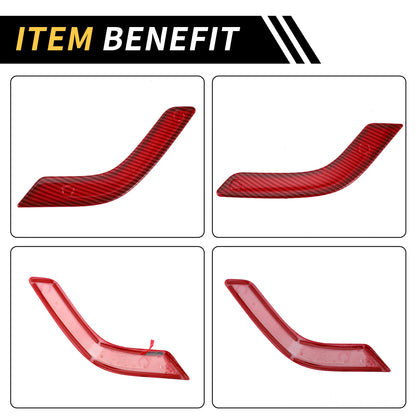 Red Carbon Fiber Front Rear Door Handle Panel Bezel Cover Trims for Jeep
