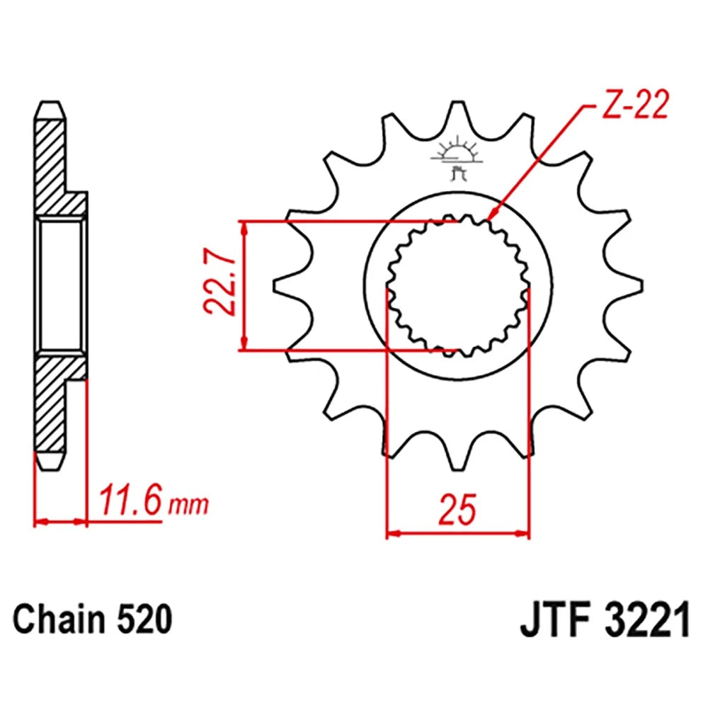 Front Sprocket 13T for Polaris Scrambler 500 4x4 (1998–2012)