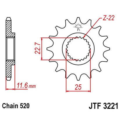 Front Sprocket 13T for Polaris Scrambler 500 4x4 (1998–2012)