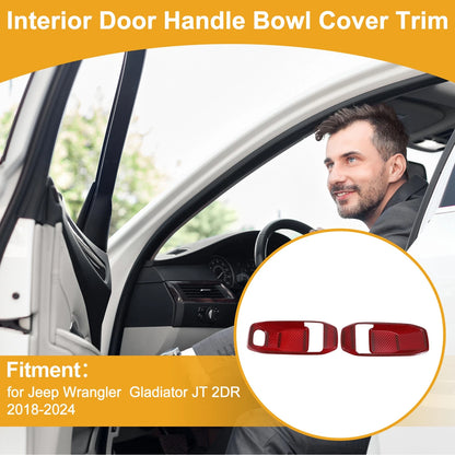 Interior Door Handle Bowl Cover Trim for Jeep Wrangler Gladiator JT 2 x 2020-2023
