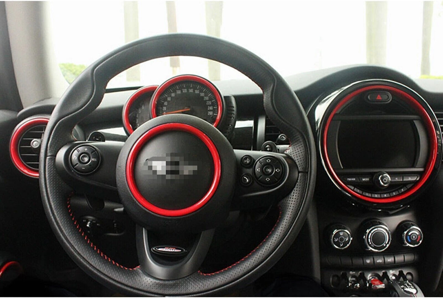 11pcs Red Dashboard Ring Covers for BMW MINI Cooper F55 F56 (2014-2023)