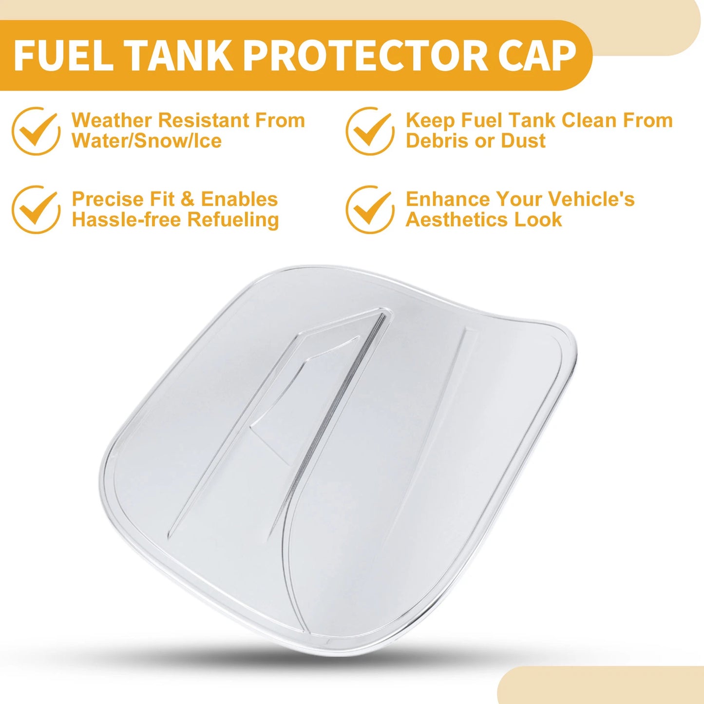 Fuel Tank Door Cap for Toyota CHR 2018-2025 Chrome Silver Tone