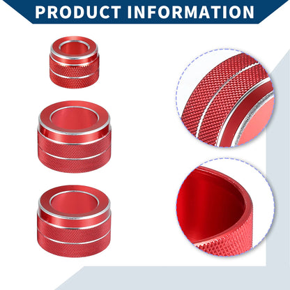 AC Radio Volume Control Knob Cover Ring for BMW F10 (2011-2016) - 3 Pcs