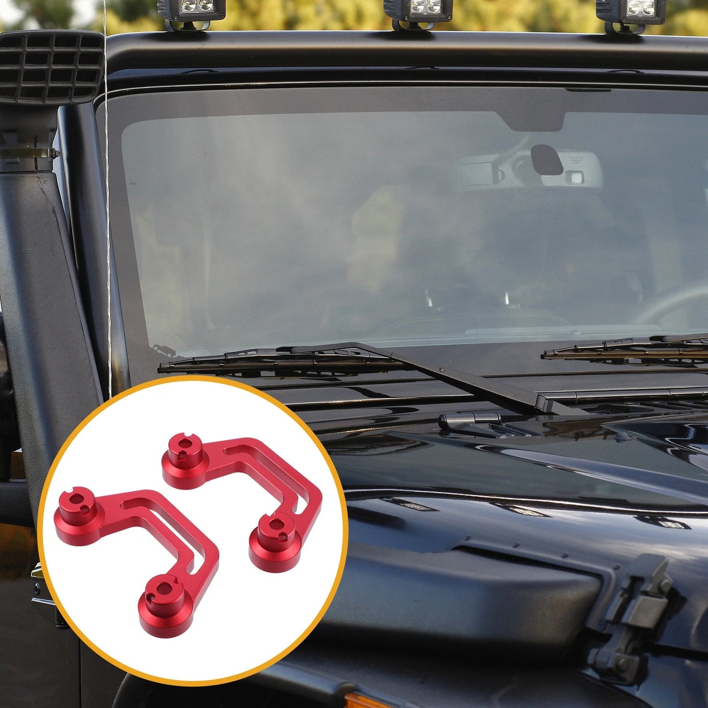 2 x Car Front Light Mounting Holders for Jeep Gladiator JT (2020-2022) Red
