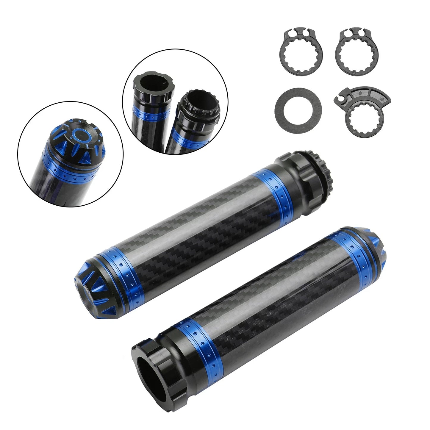 7/8" Motorcycle Handlebar Grips Carbon Blue for Cub (2022)