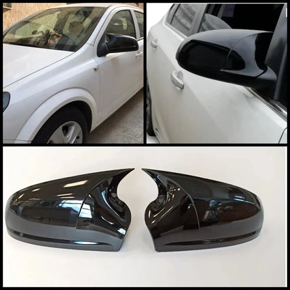 2 Piece Gloss Black Side View Mirror Covers for Opel Astra H (2004-2013)