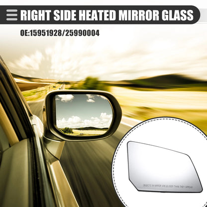 Front Right Rearview Mirror Glass for GMC Acadia Black Clear