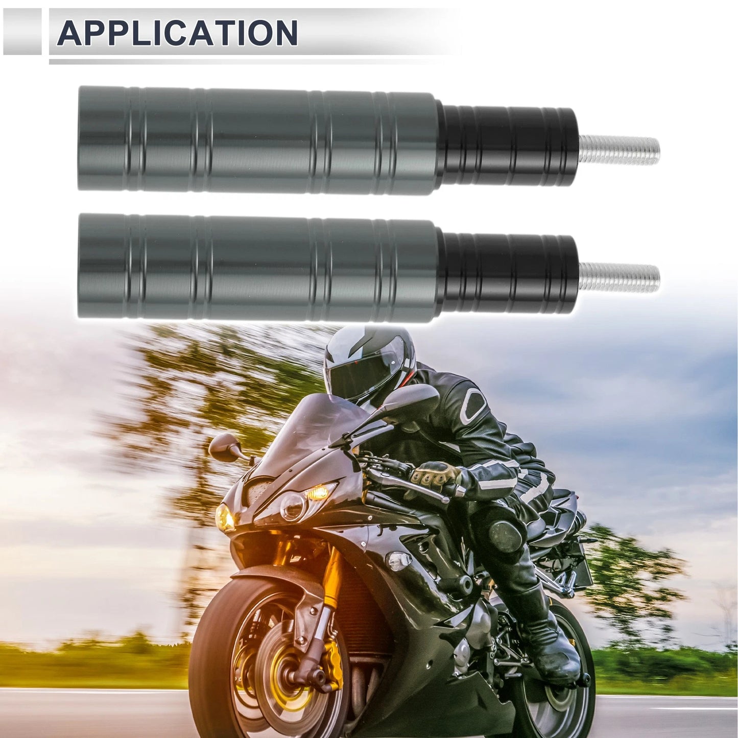 10.5mm Aluminum Alloy Motorcycle Slider Frame Bolt 2 x Titanium Tone for Make Model