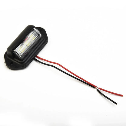 Pair Waterproof 6LED 12V License Plate Light for Boat/Truck/Trailer