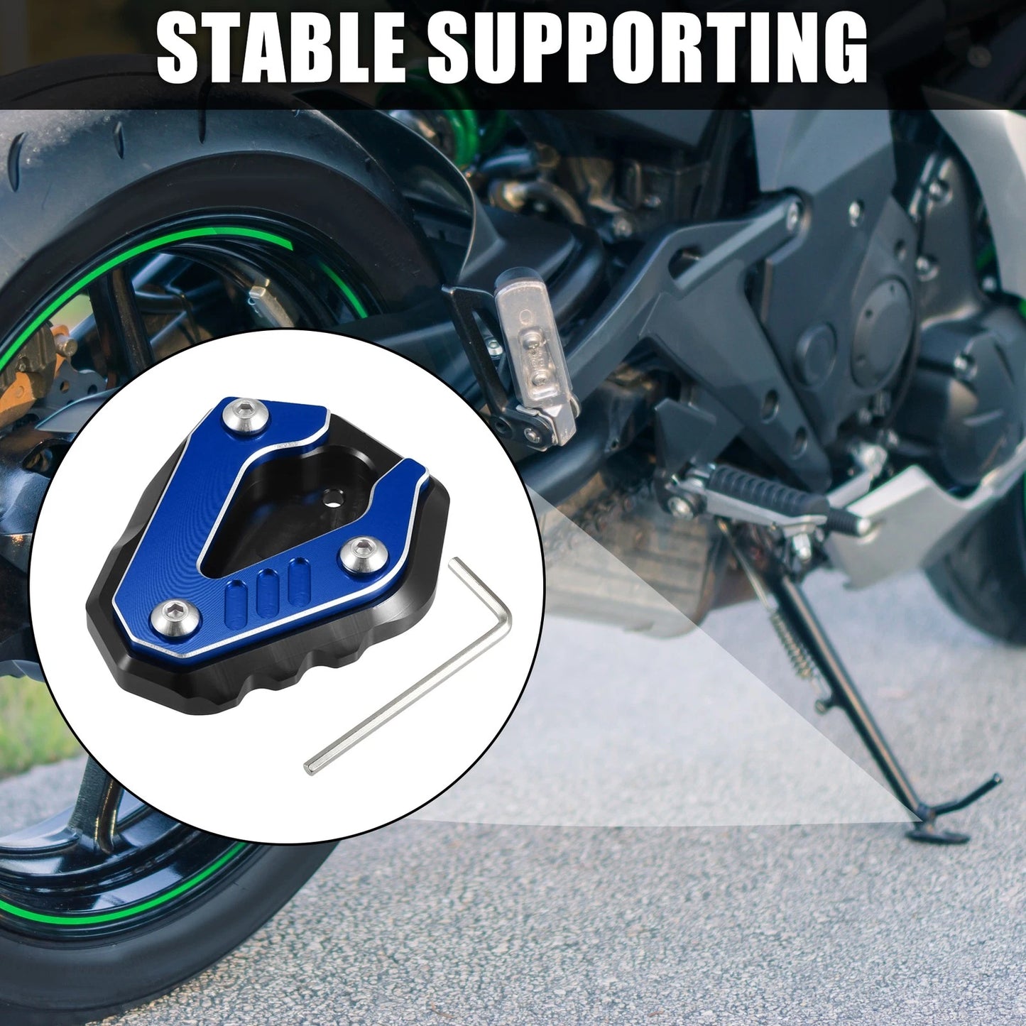 1 x Set Aluminum Alloy Kickstand Pad for BMW S1000RR (2019-2023)