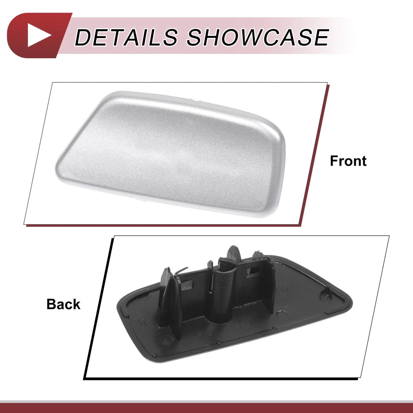 Front Left Washer Nozzle Cover for Subaru Forester (2009-2012) Silver Tone