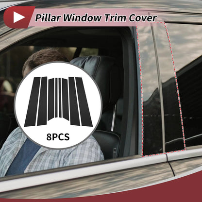 8 Pcs Door Pillar Window Trim for Ford Territory (2023-2024) Black