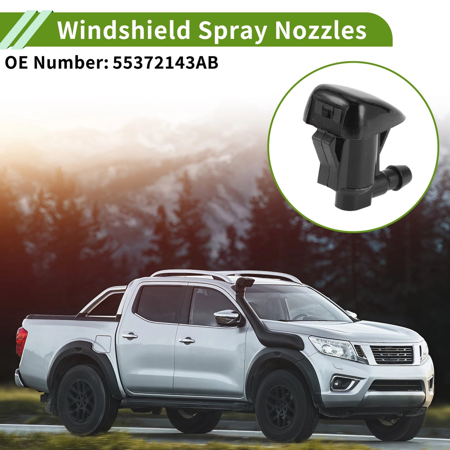 Windshield Washer Nozzle & Hose Connector for Jeep (2011-2018)