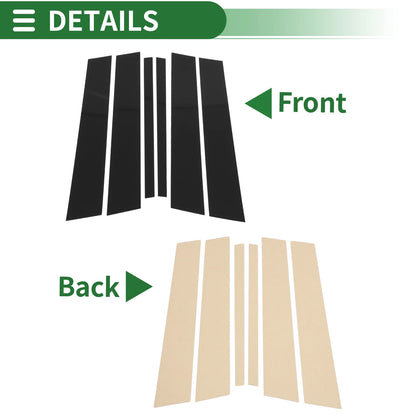6 Pcs Door Pillar Window Trim for BMW X1 (2009-2015) Black