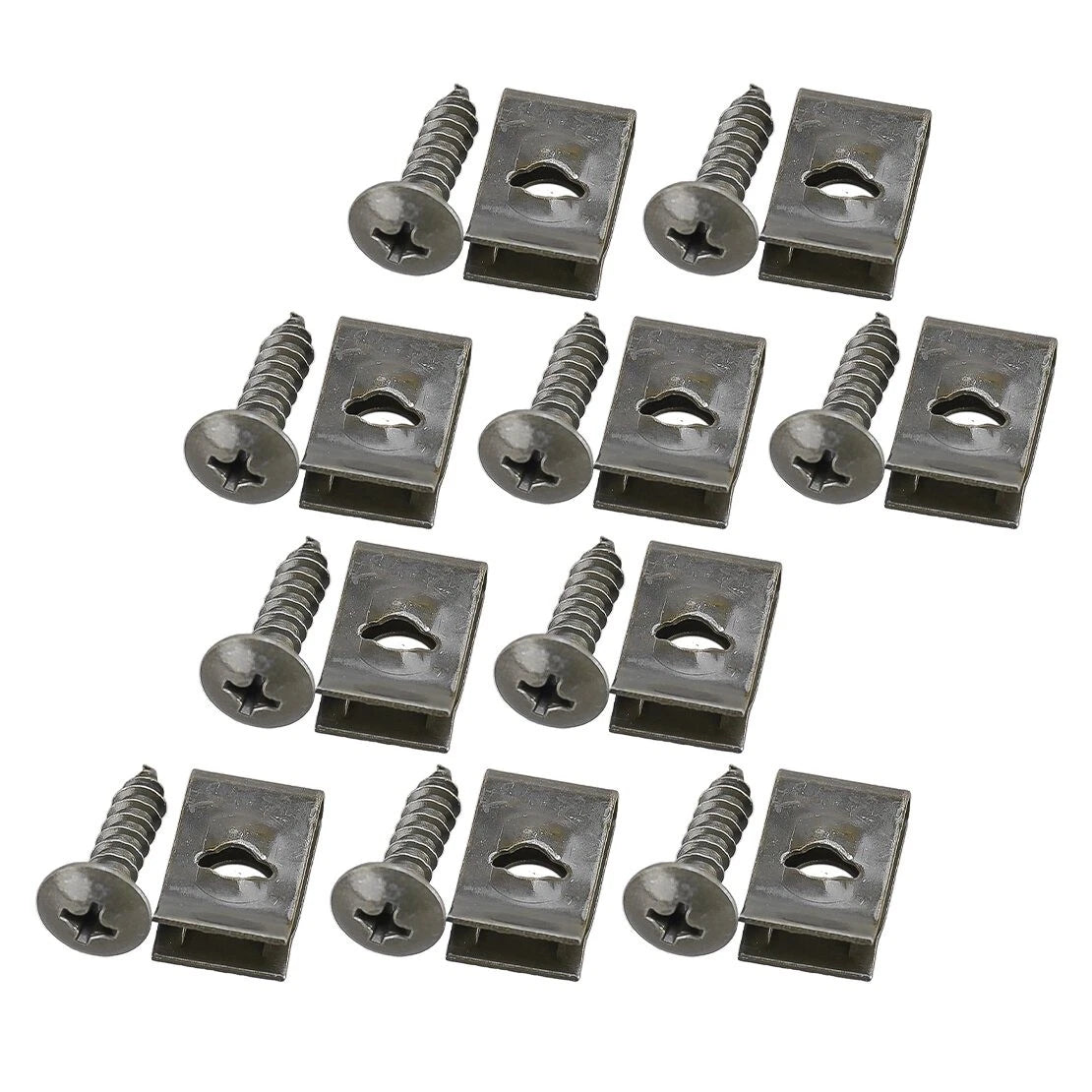 20 x Car Bumper Inner Fender Wheel Bolt Screws & U Groove Clips