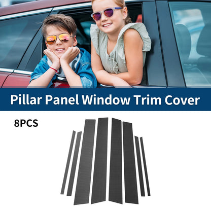 8 x Car Pillar Window Trim Cover for Toyota RAV4 Black Carbon Fiber (2013–2018)