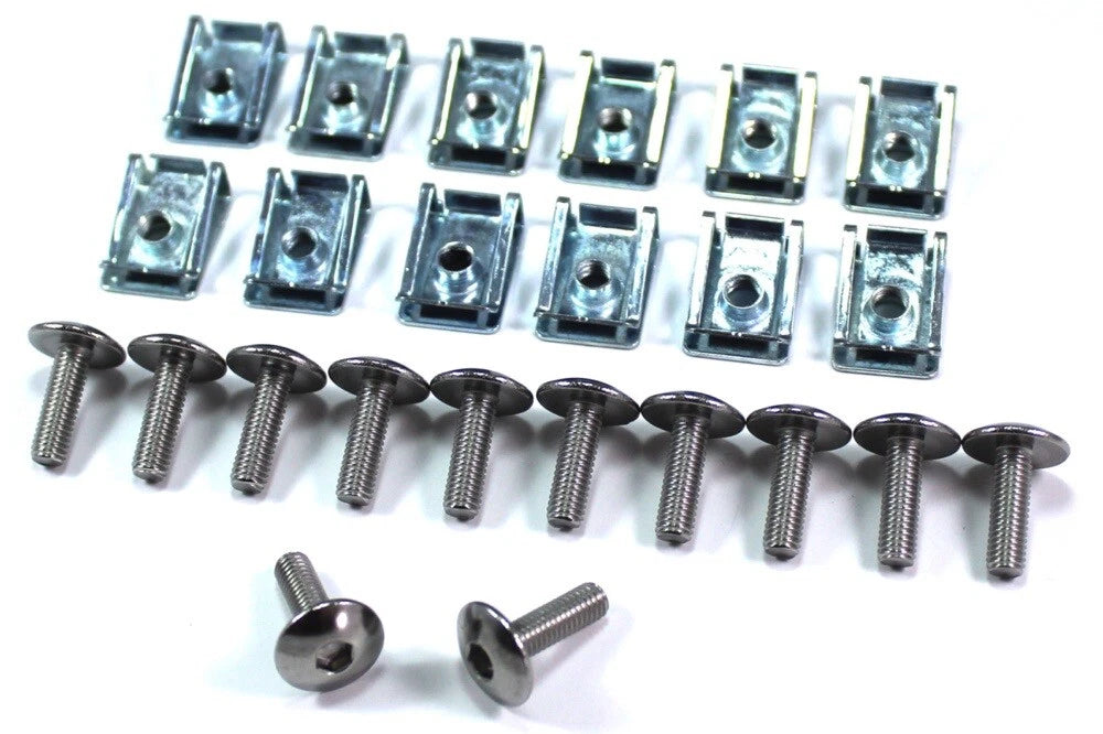 12 x Tête de fourche Boulons M5 Inox Clips Pour Honda