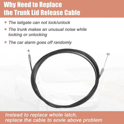 Rear Trunk Lock Latch Release Cable for Toyota Corolla (2009-2013)