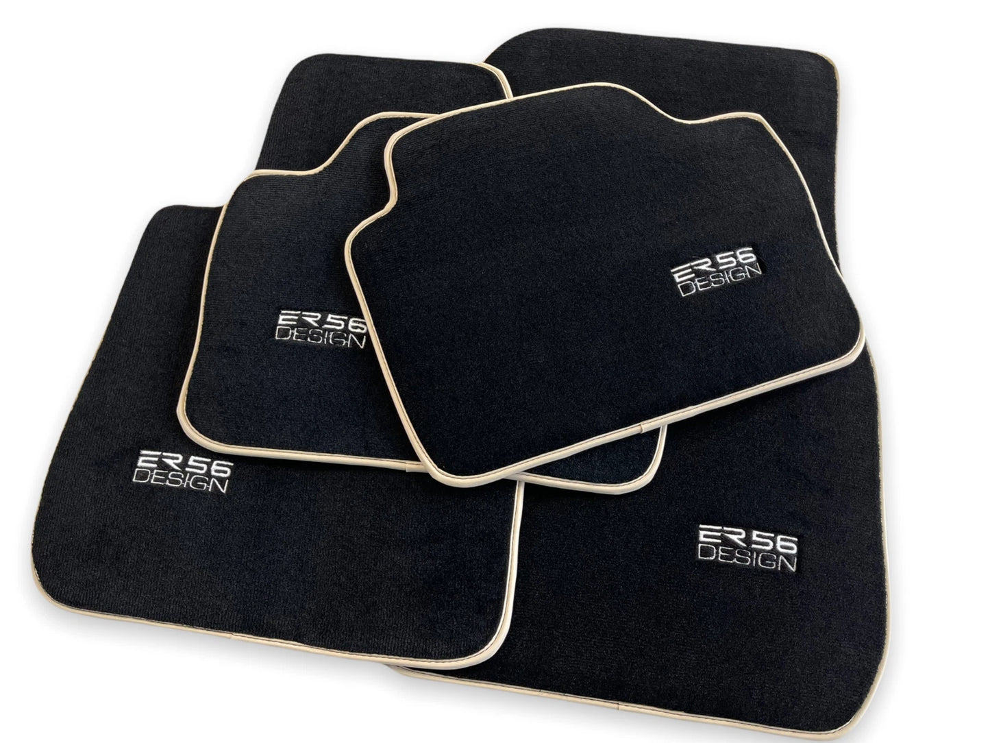 Premium Floor Mats for BMW M4 Series F83 (2014-2020) - Black Beige Rounds