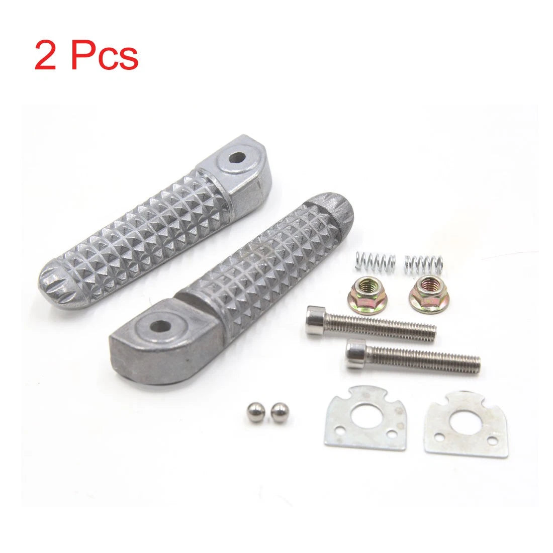 1 Pair Rearsets Footrest Footpeg Silver Tone for Motorcycle