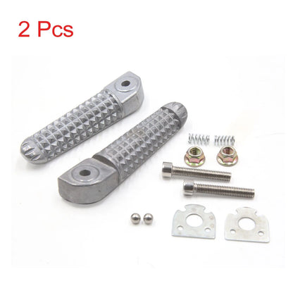 1 Pair Rearsets Footrest Footpeg Silver Tone for Motorcycle