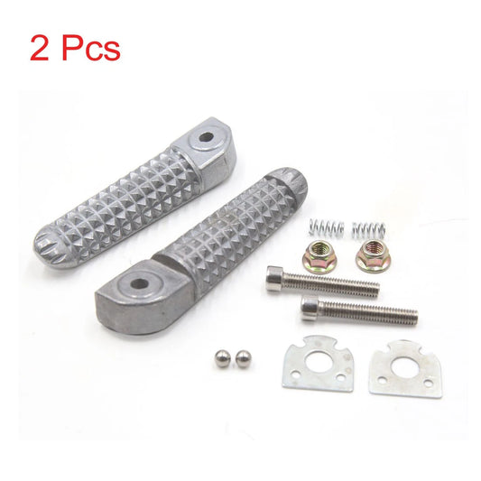 1 Pair Rearsets Footrest Footpeg Silver Tone for Motorcycle