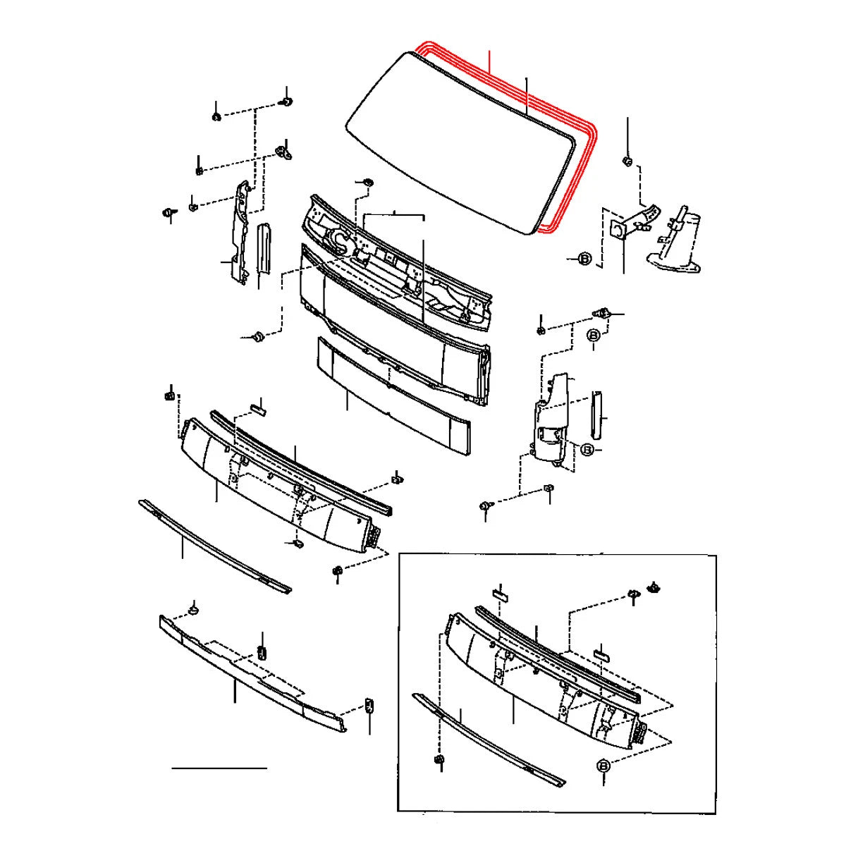 Front Windshield Weatherstrip for Toyota Dyna 200 Toyoace 1995-2003