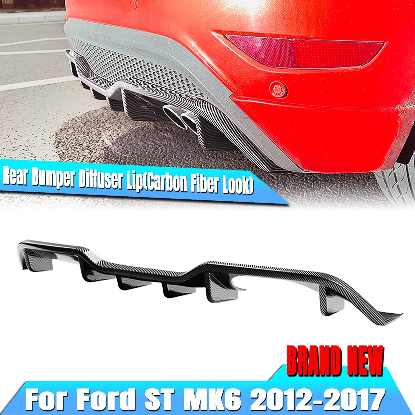 Rear Bumper Diffuser Lip for Ford Fiesta ST MK6 (2012-2017)