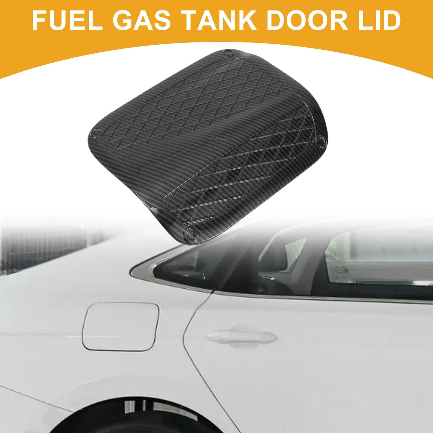 Fuel Tank Door Cap for Toyota Camry 2018-2023 Carbon Fiber Black