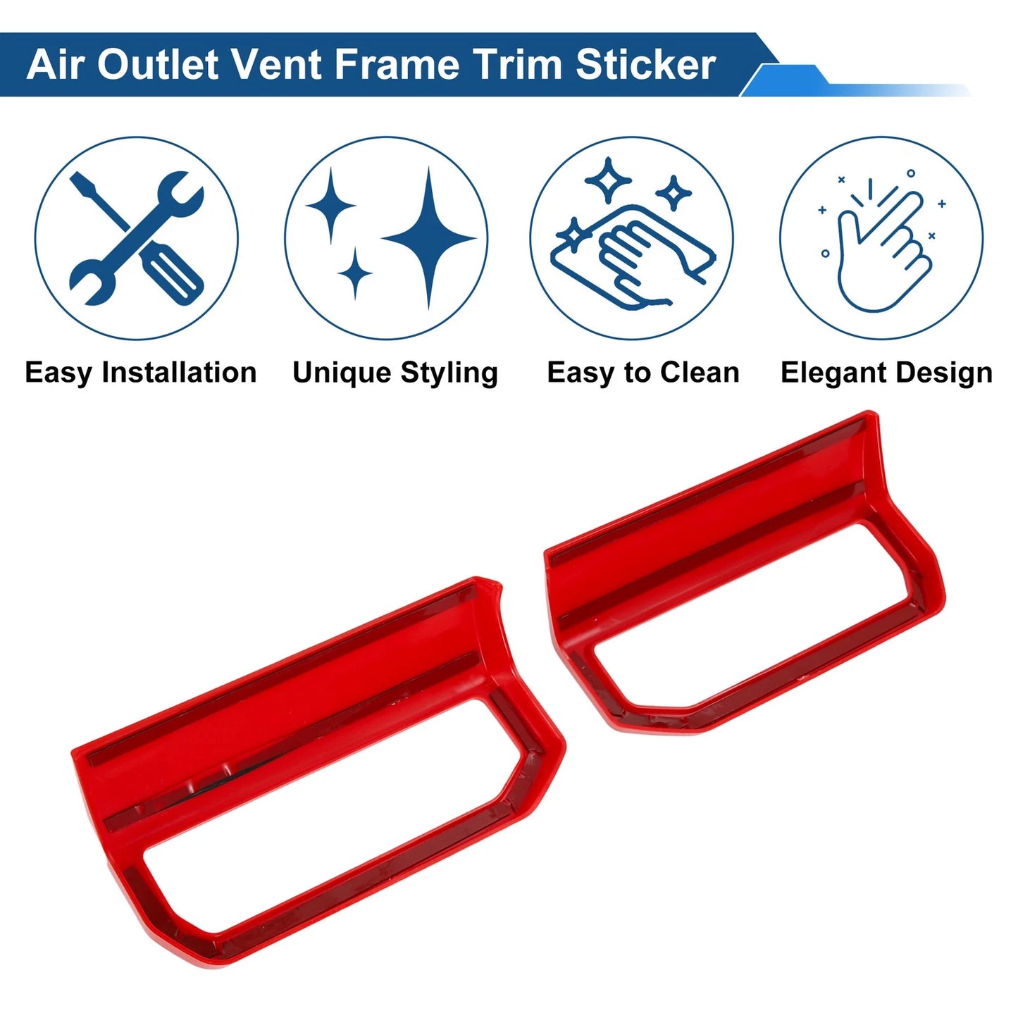 Air Condition Outlet Vent Trim Cover Frame for Toyota Tacoma (2024-2025)  Red