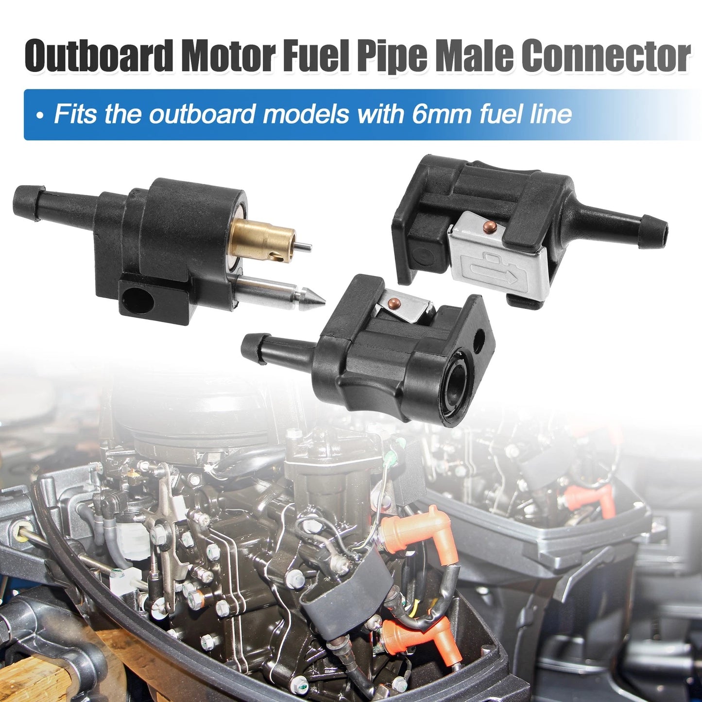 3pcs 6mm Fuel Connector Pipe Joint for Yamaha Outboard