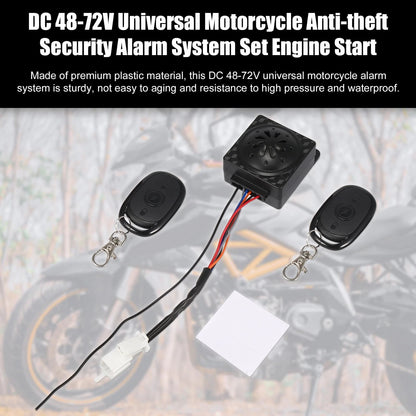 DC 48-72V Universal Motorcycle Anti-theft Security Alarm System Engine Start
