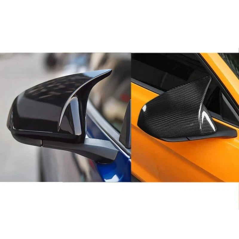 Real Carbon Fiber Stick-on Side Mirror Cover Caps for Ford Mustang 2015-2023