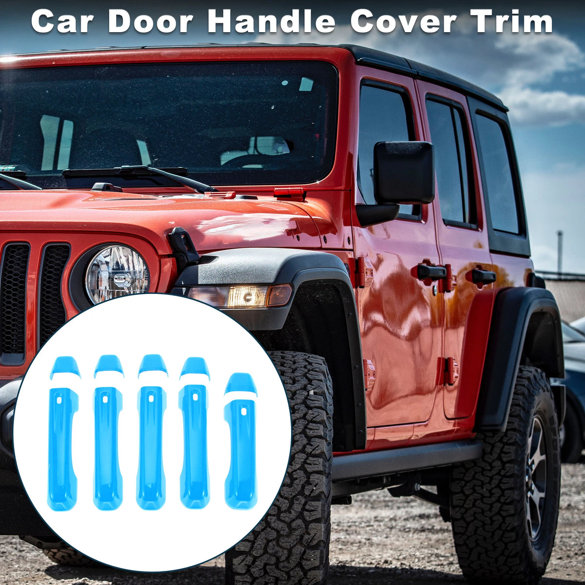 Door Handle Cover Trim for Jeep Wrangler JL (2018-2023) Blue 1 Set