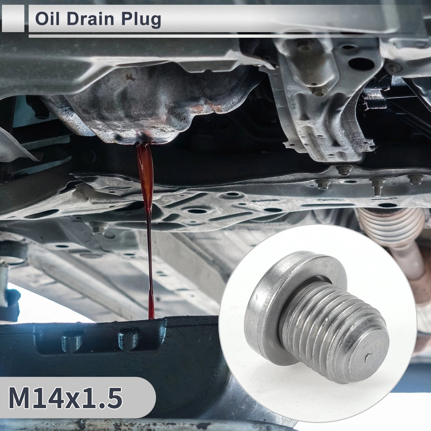 Engine Oil Drain Plug with Gasket 1 Set for Car Motorcycle