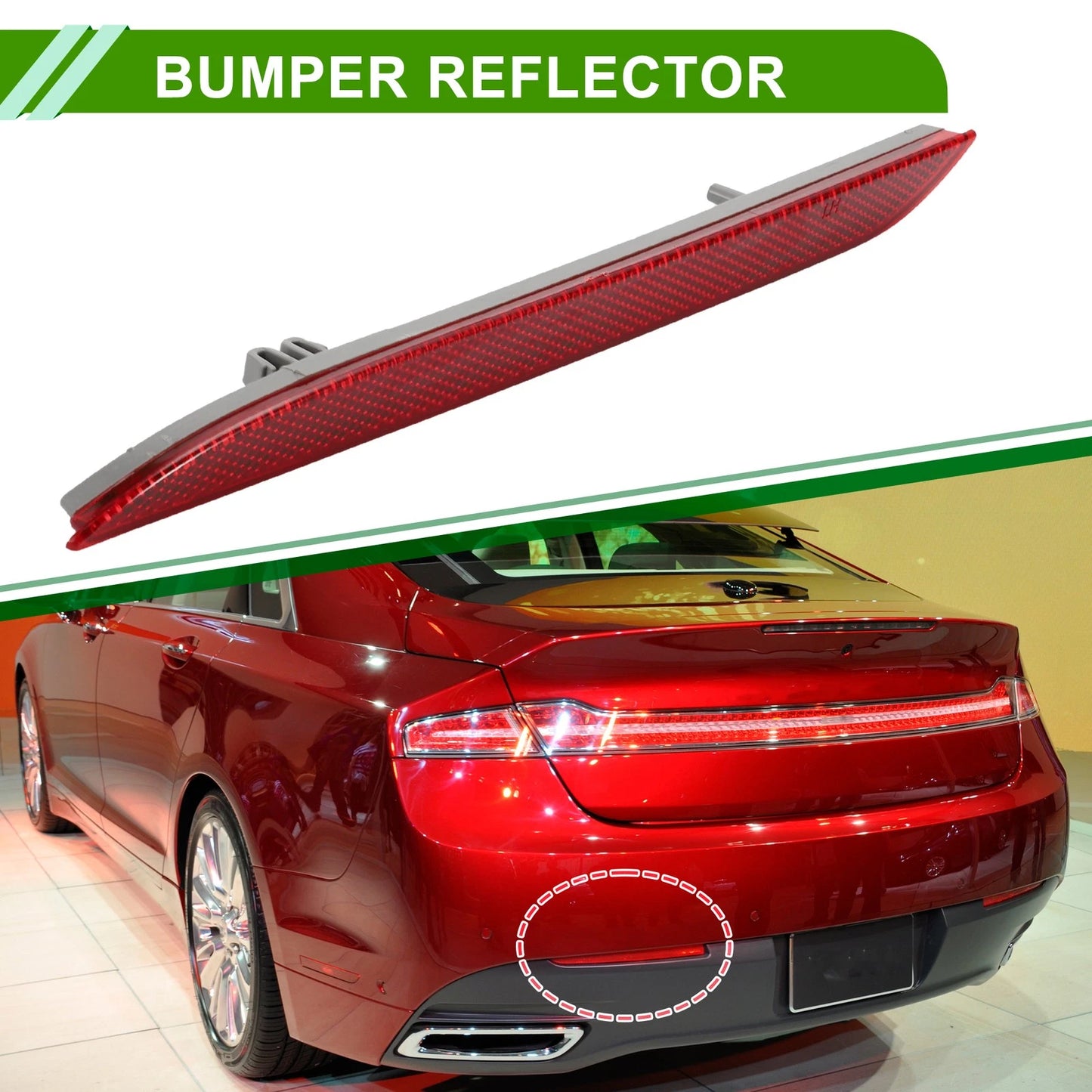 Bumper Reflector for Ford Mustang 2015-2017 Red 1 x Rear Left