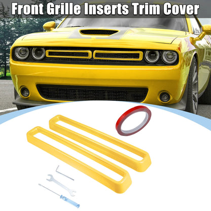 Grille Mesh Inserts Front Exterior Trim for Dodge Challenger (2015-2022) Yellow