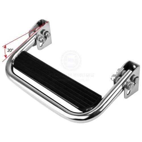 Folding Footrest 316G Stainless Steel Frame w/ Black Poly Step 326x165mm