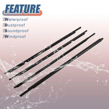 4pcs Door Belt Molding Seal for Toyota Land Cruiser Prado, Lexus GX470 (2003-2009)