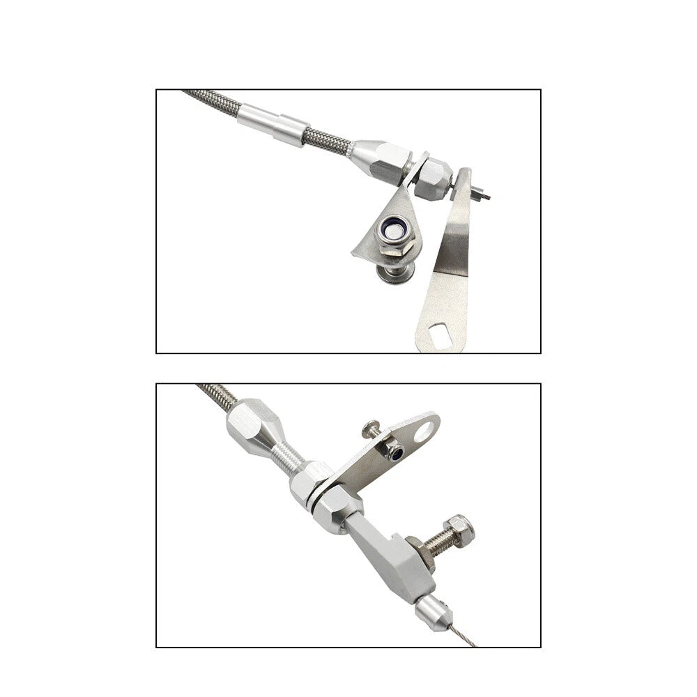 Stainless Steel Braided Kick Down Cable for Ford C6 Transmission (1966-1996)