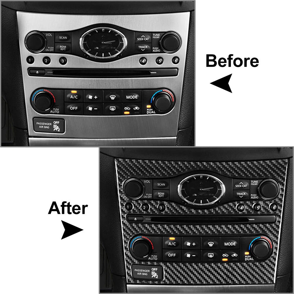 Carbon Fiber Interior Radio Console Covers for Infiniti G37 (2010-2013)