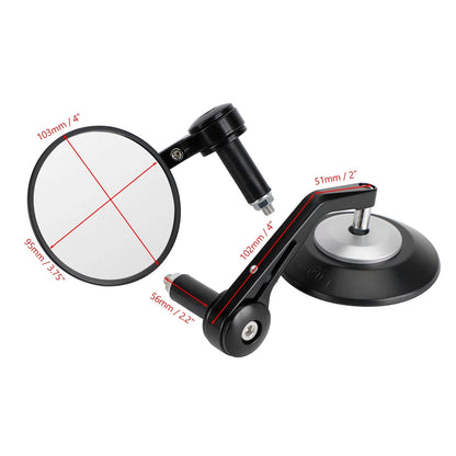 4" Black Handlebar End Mirrors for 22mm Handlebars (2023)