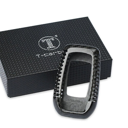 Black Carbon Fiber Key Case Cover for Toyota Alphard RAV4 Hilux (2015-2023)