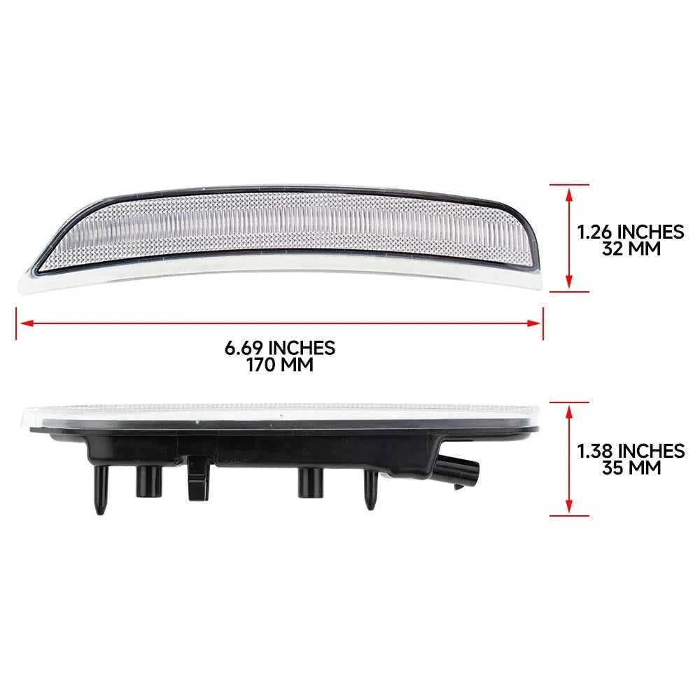 Pair Clear White Front Bumper Side Marker Light for Dodge Durango (2021–2025)