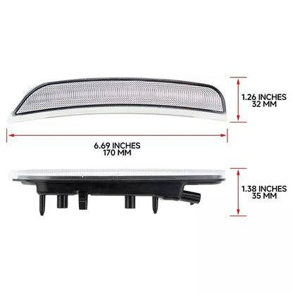 Pair Clear White Front Bumper Side Marker Light for Dodge Durango (2021–2025)