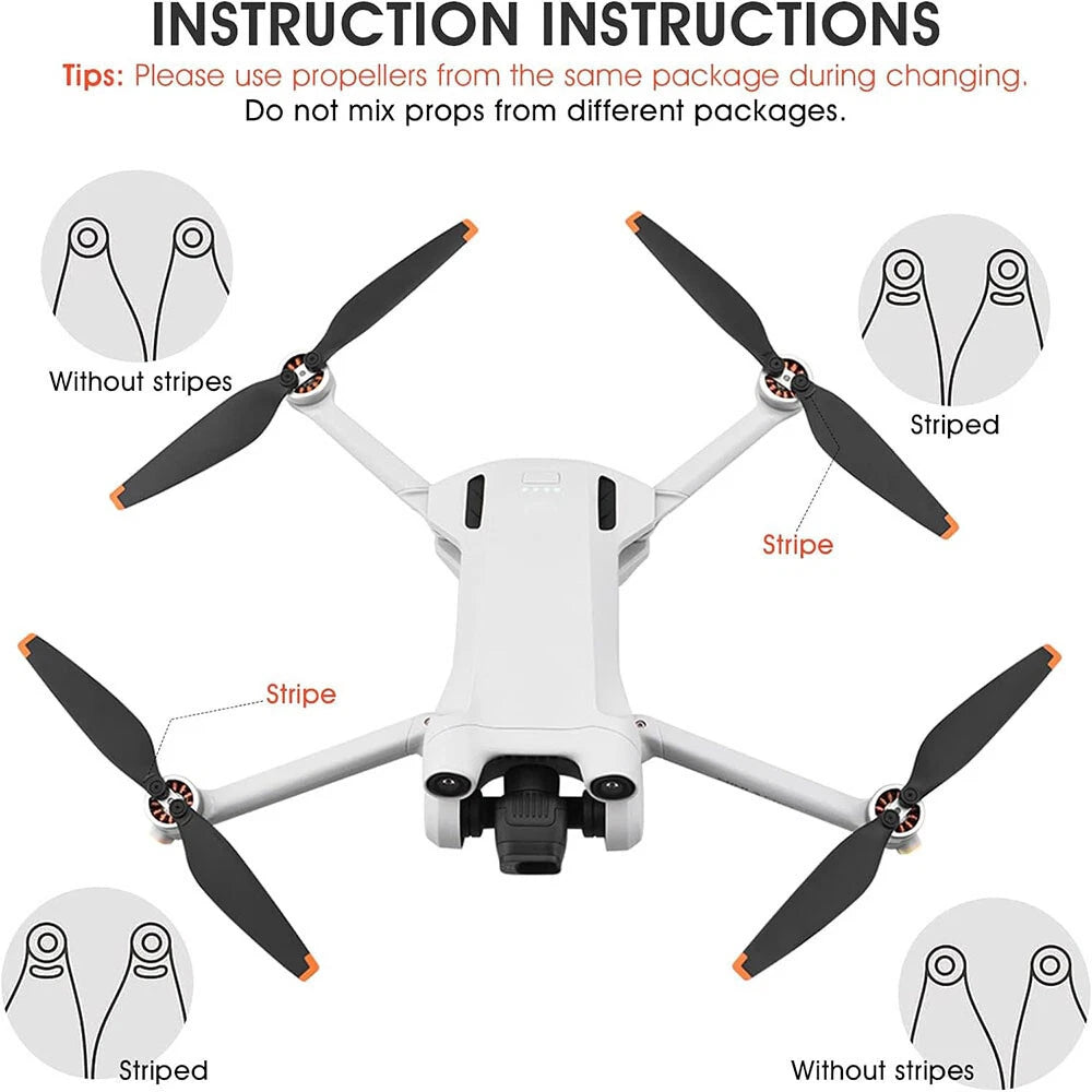 16Pcs Low Noise Propeller Blades for DJI Mini 3 Pro Drone
