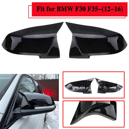 Gloss Black Rear Mirror Cover Caps for BMW F20 F21 F22 F30 F32 F36 (2012+)