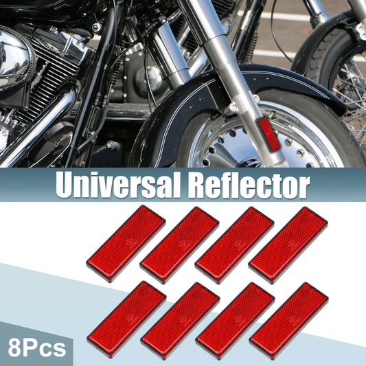 8pcs Rectangular Safety Spoke Reflector for Motorcycle Bicycle Red