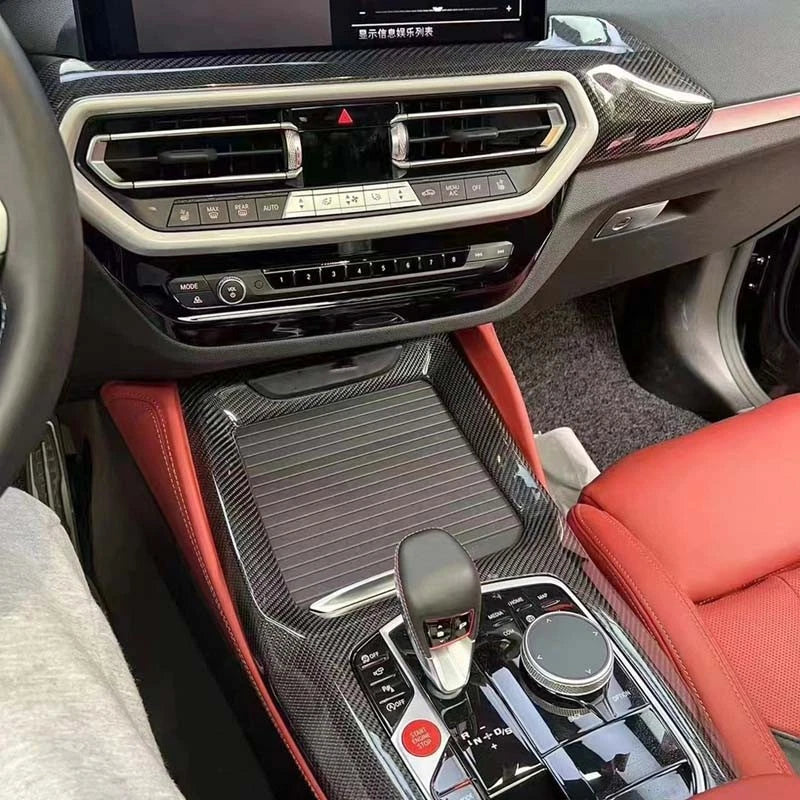 Dry Carbon Fiber Inner Door Console Dashboard Cover Kit For BMW X3 X4 X3M X4M