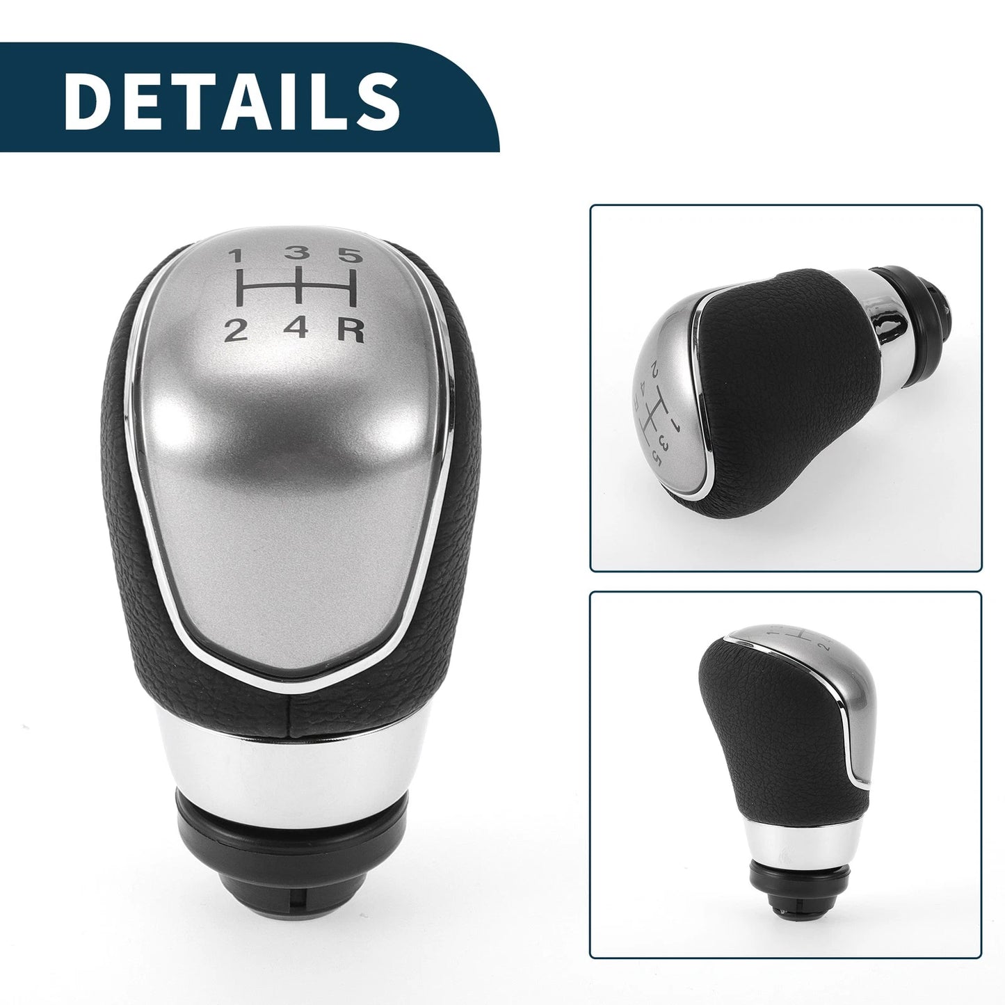5 Speed Manual Gear Shift Knob for Ford B-Max (2012-2020) Black Faux Leather